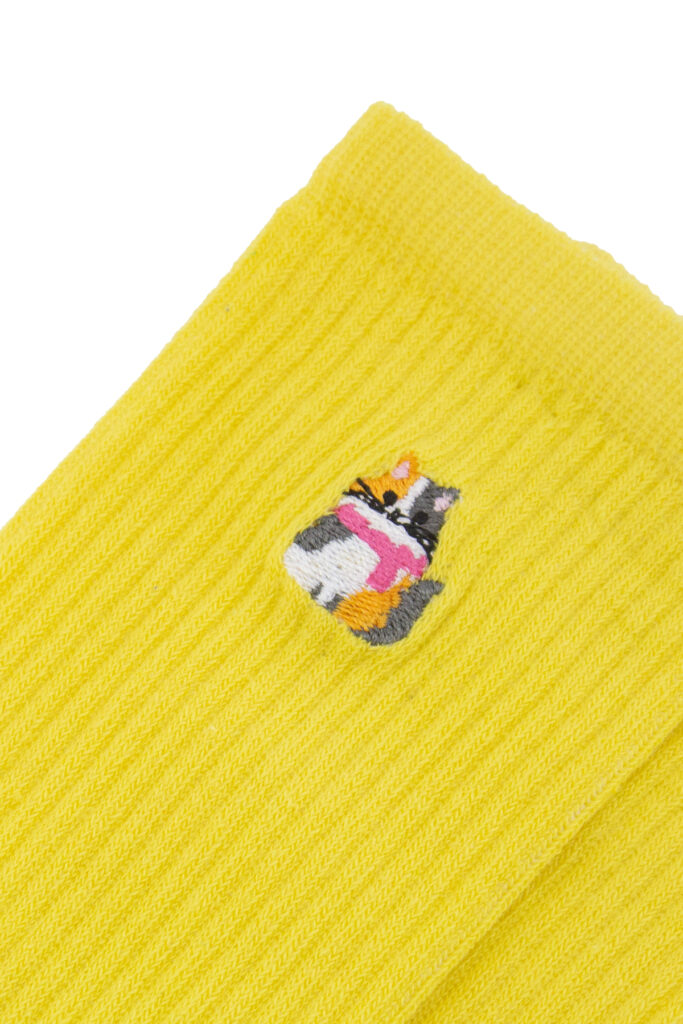 Kedi Nakışlı Sarı Renkli Çorap Socks Army Tasarım Çoraplar
